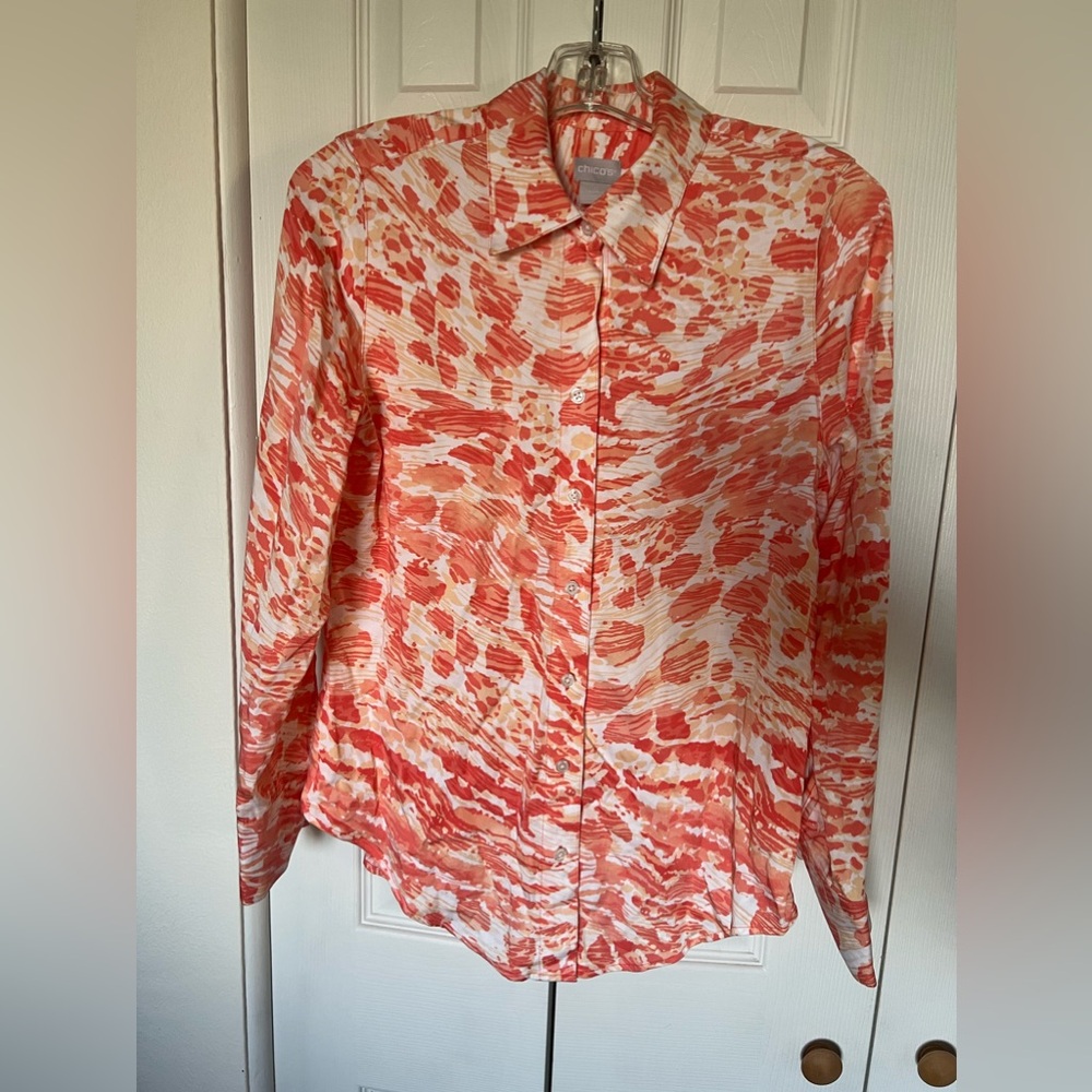 Chico’s Colorful Button Up Blouse